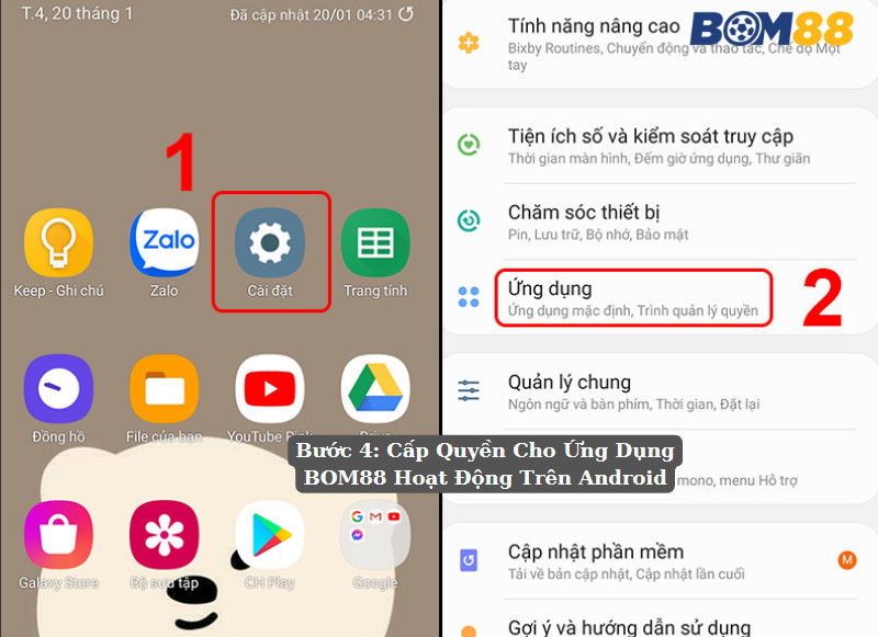 Bước 4 Cấp Quyền Cho Ứng Dụng PG99 Hoạt Động Trên Android